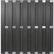 TopLine Schutting B180xH200cm "Antraciet" Composiet - Blank aluminium frame