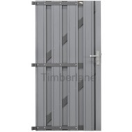 TopLine Tuindeur 90x180cm 'Stone Grey' Composiet- / Antraciet aluminium frame inkl. Hang- en sluitwerk
