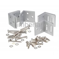 Set Ophangbeugels Blank Aluminium.voor Tuinscherm